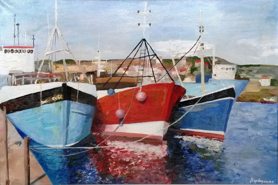 Impressionism Oil painting Old Fishery by Alexander Varvarenko