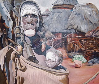 African  artwork Mother by Tatyana Binovska