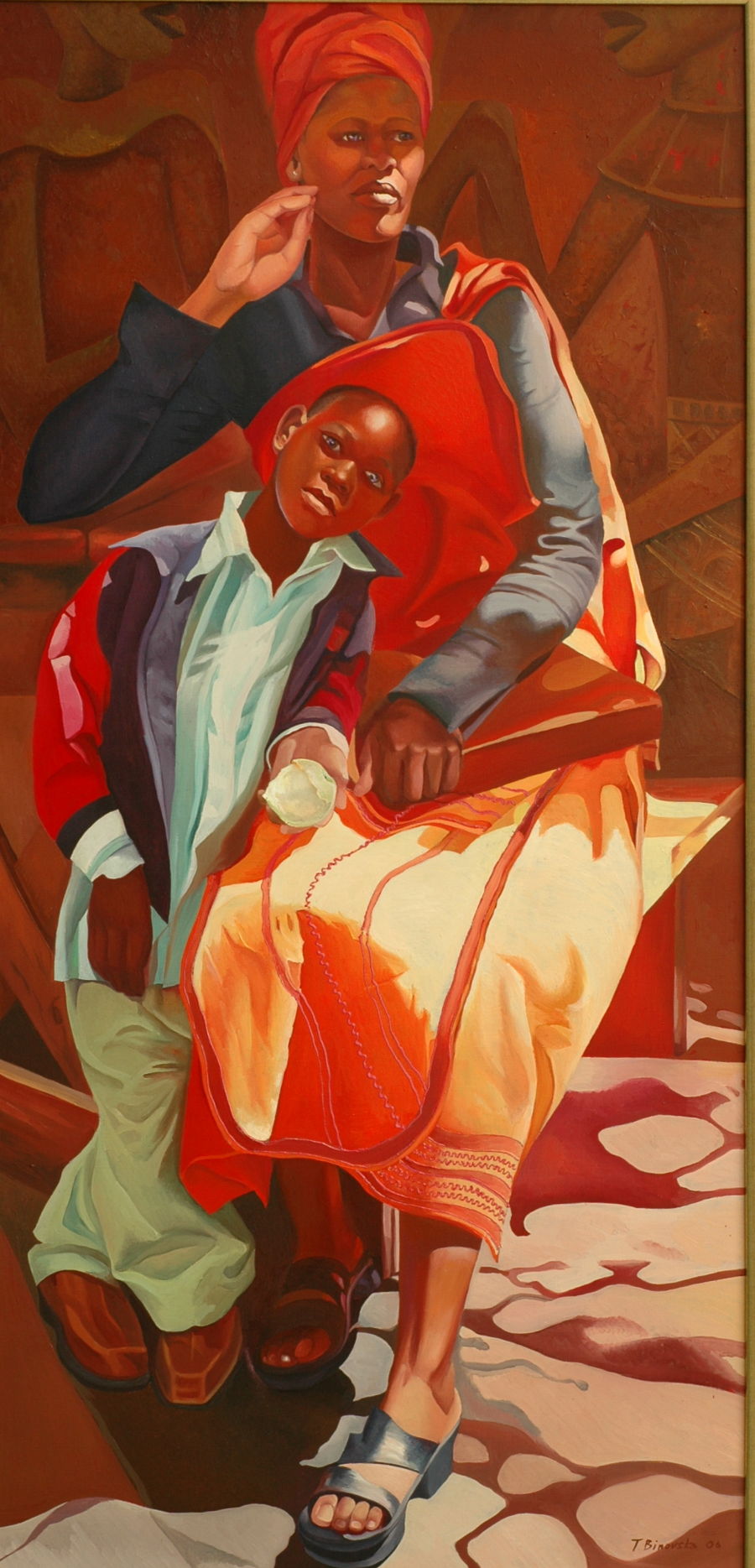 African Oil painting Reminiscence by Tatyana Binovska
