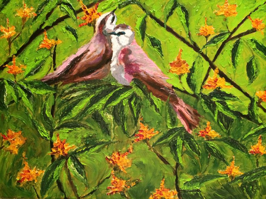 экспрессионизм масло живопись Tropical Birds от Vera Tsepkova