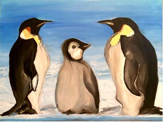 Photorealism  artwork Penguins by Vera Tsepkova