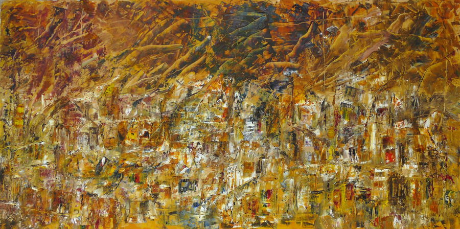 Abstract Oil painting The Flight Of The Eagle I by Auke Mulder