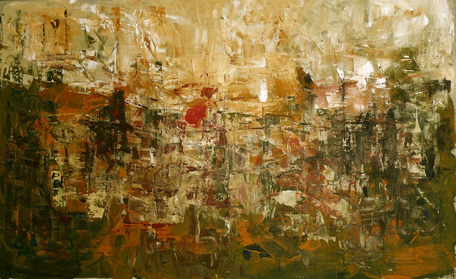 Abstract Oil painting La Premiere du Morvan III by Auke Mulder