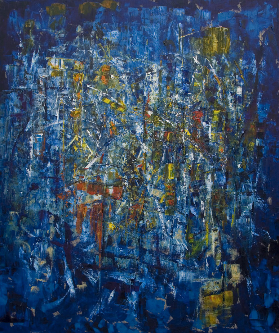 Abstract Oil painting Synthese II by Auke Mulder