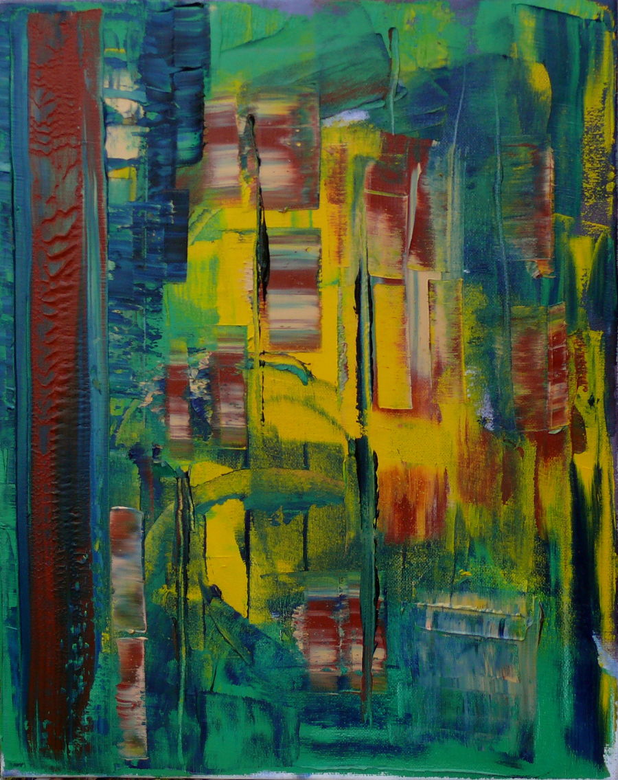 Abstract Oil painting Ich war damals in Berlin I by Auke Mulder