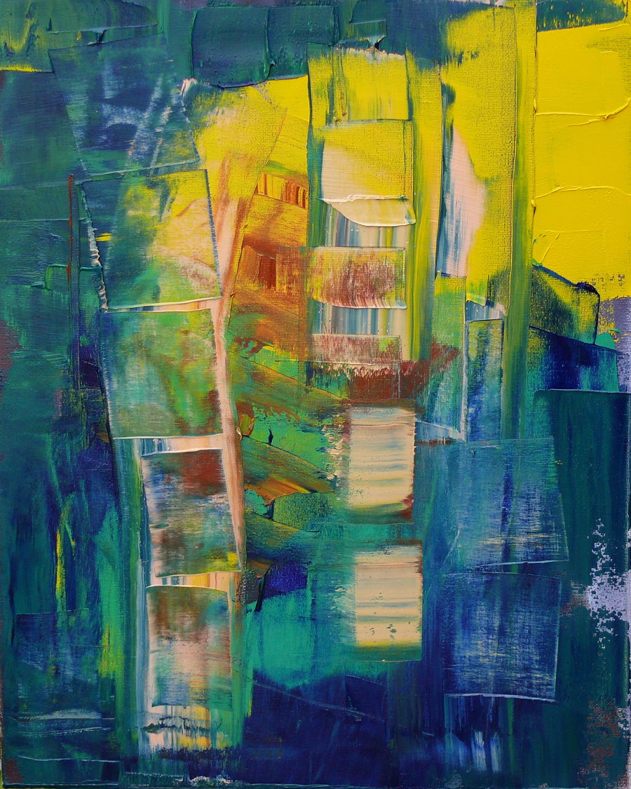 Abstract Oil painting Ich war damals in Berlin II by Auke Mulder