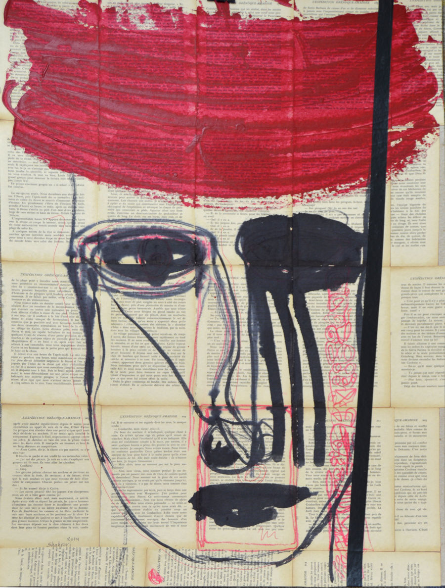 Figurative Ink painting hair transplant head by Ezzaldin Shahrori