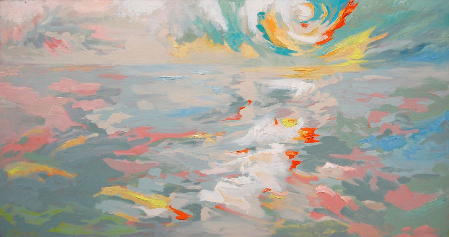 абст. экспрессионизм масло живопись Morning in the Sea от Olga Petrova