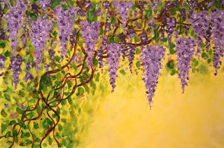 Abst. Expressionism  artwork Purple Rainfall by Elizabeth Stride