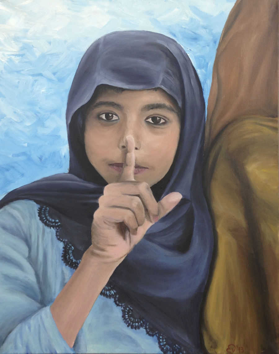 реализм масло живопись Pakistani Girl от Elisenda Vila