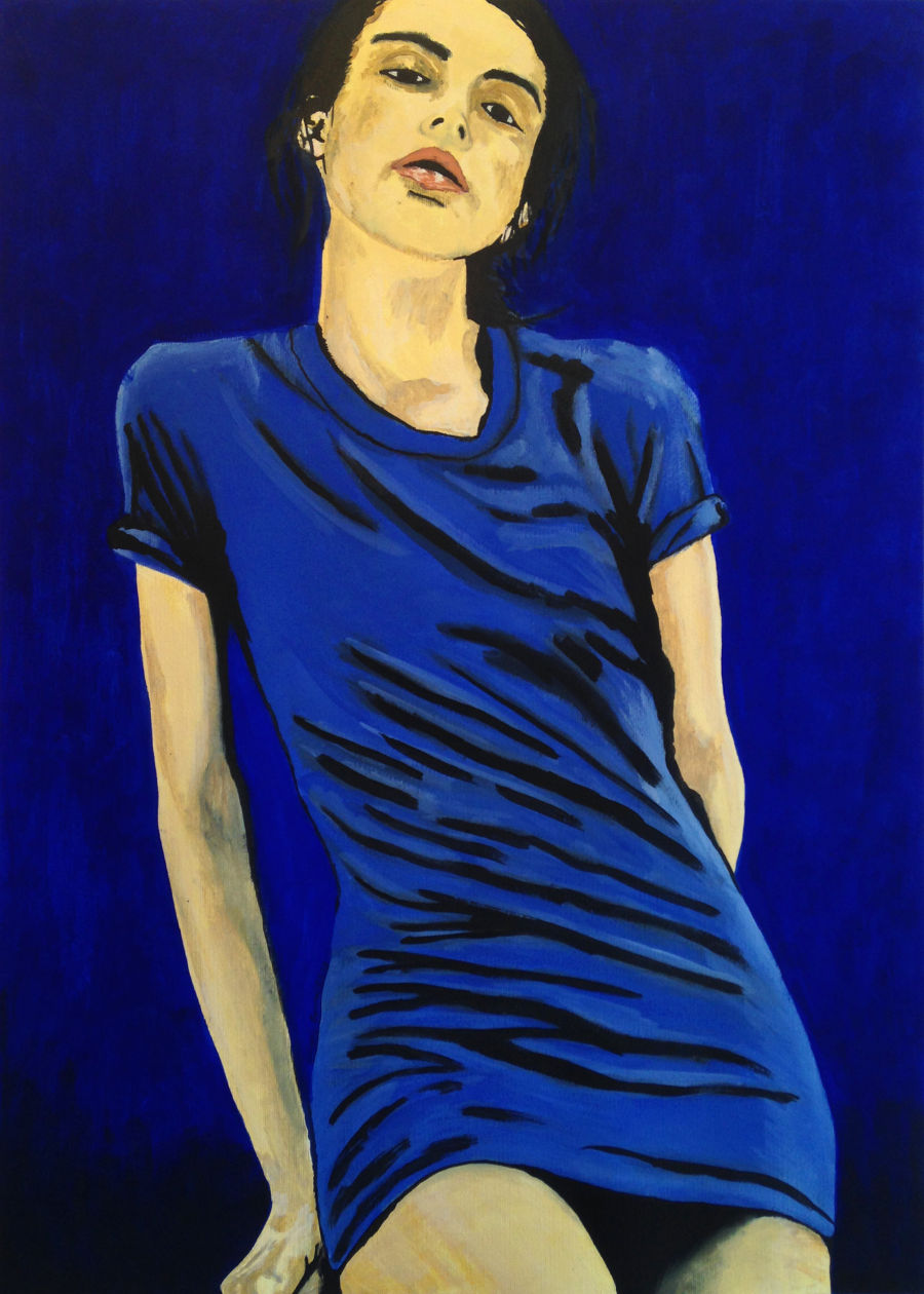 Figurative Oil painting Ultramarine Blue by Eduardo Bessa