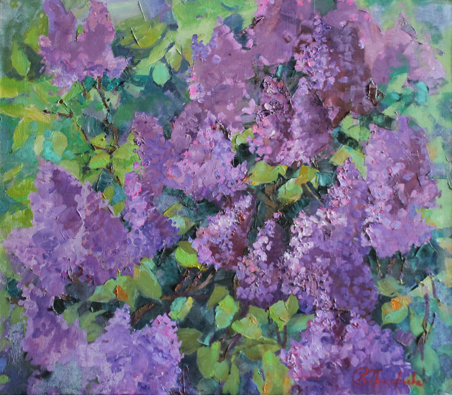 импрессионизм масло живопись Lilac от Anastasiia Grygorieva