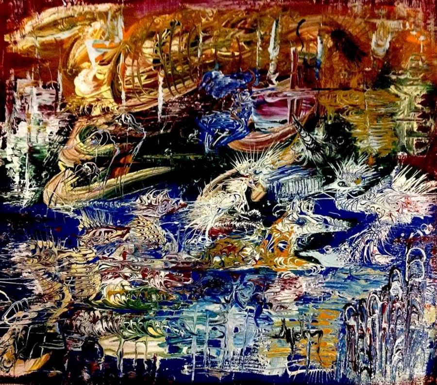 Abstract Oil painting Gratitude by Aydan Ugur Unal