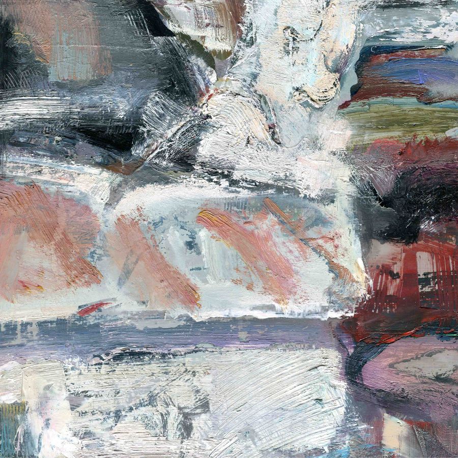 абст. экспрессионизм масло живопись Landscape With A Red Boat от Tensil