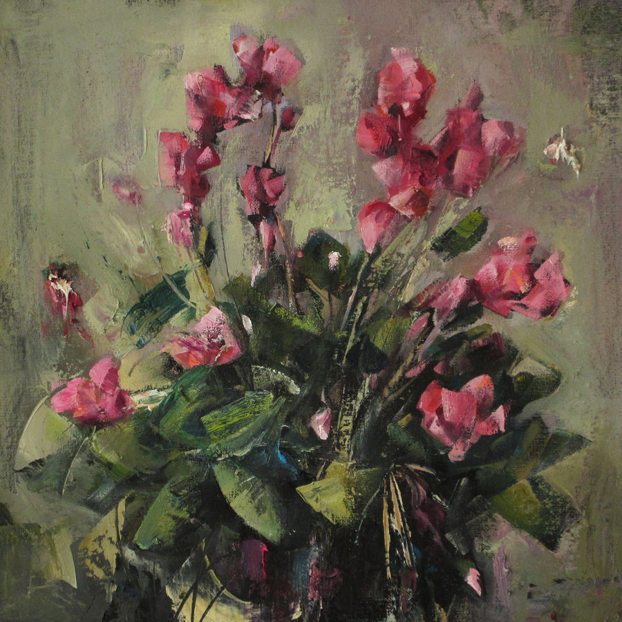Realism Oil painting Cyclamen by Tensil