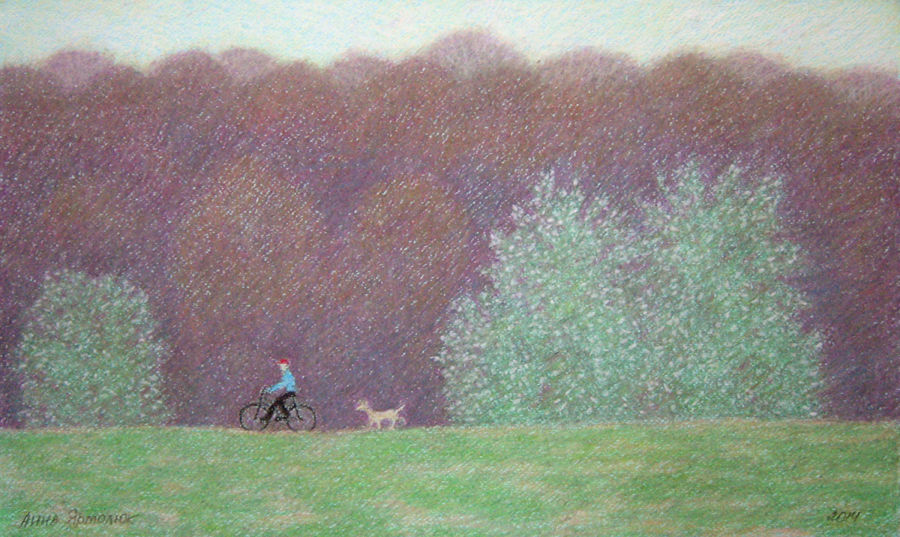 импрессионизм масляная пастель живопись Spring от Anna Iarmoliuk