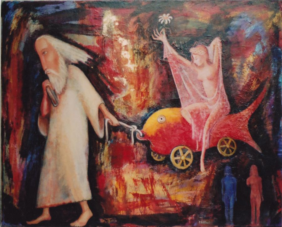 Modern Oil painting Philosopher by Taras Bibilashvili