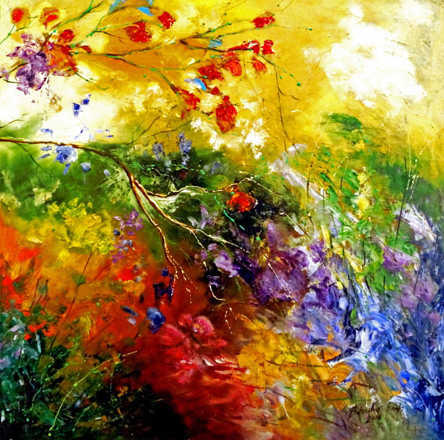 Abstract Oil painting Nature 2 by Bahadur Singh Abstract Oil painting Nature 2 by Bahadur Singh