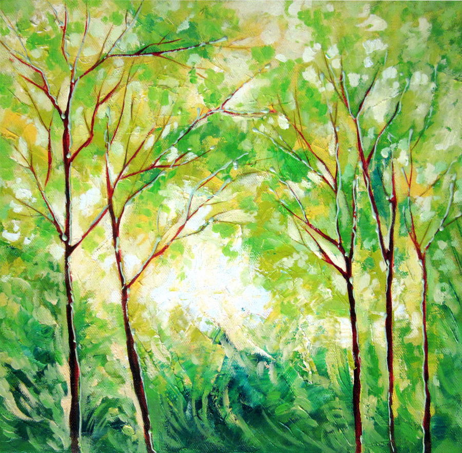 Abstract Oil painting Seasons 2 Nature Series by Bahadur Singh