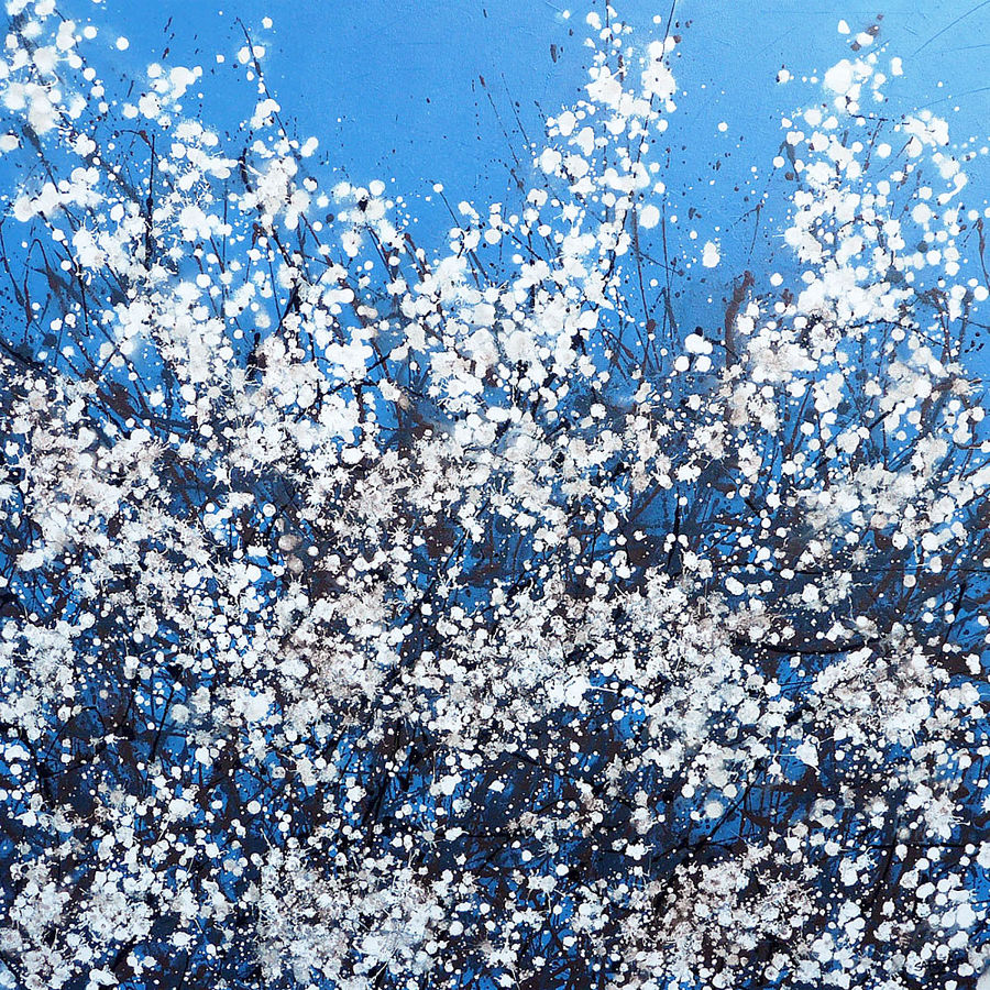Abst. Expressionism Acrylic painting Spring Blossom by Simon Fairless