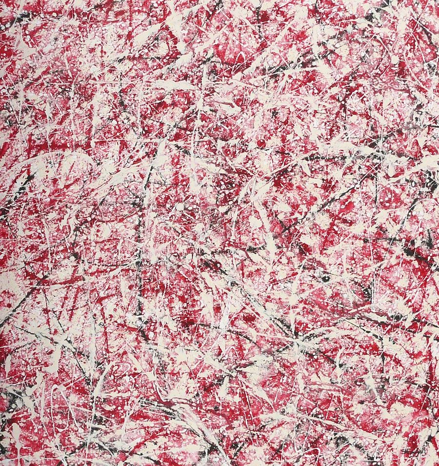 Abstract Acrylic painting Raspberry Ripple - large portion by Simon Fairless