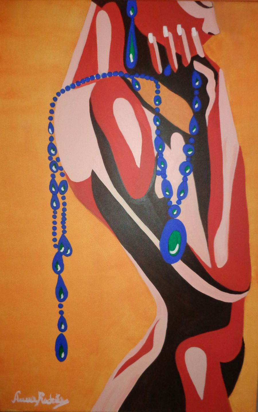 Contemporary Acrylic painting African Elegance by Anna Rocheta