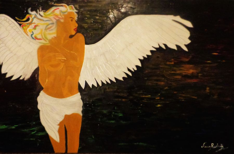 современный акрил живопись Golden Angel от Anna Rocheta