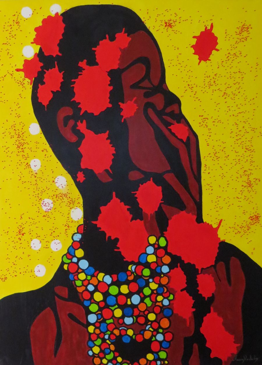 African Acrylic painting Desire by Anna Rocheta