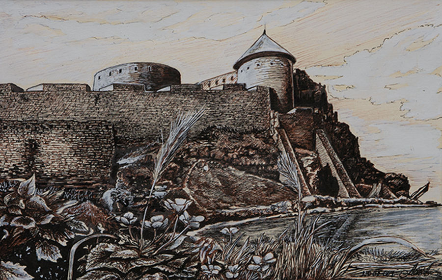 современный смешанная техника живопись Belgorodnestrovskaya fortress от Nikolay Matvienko