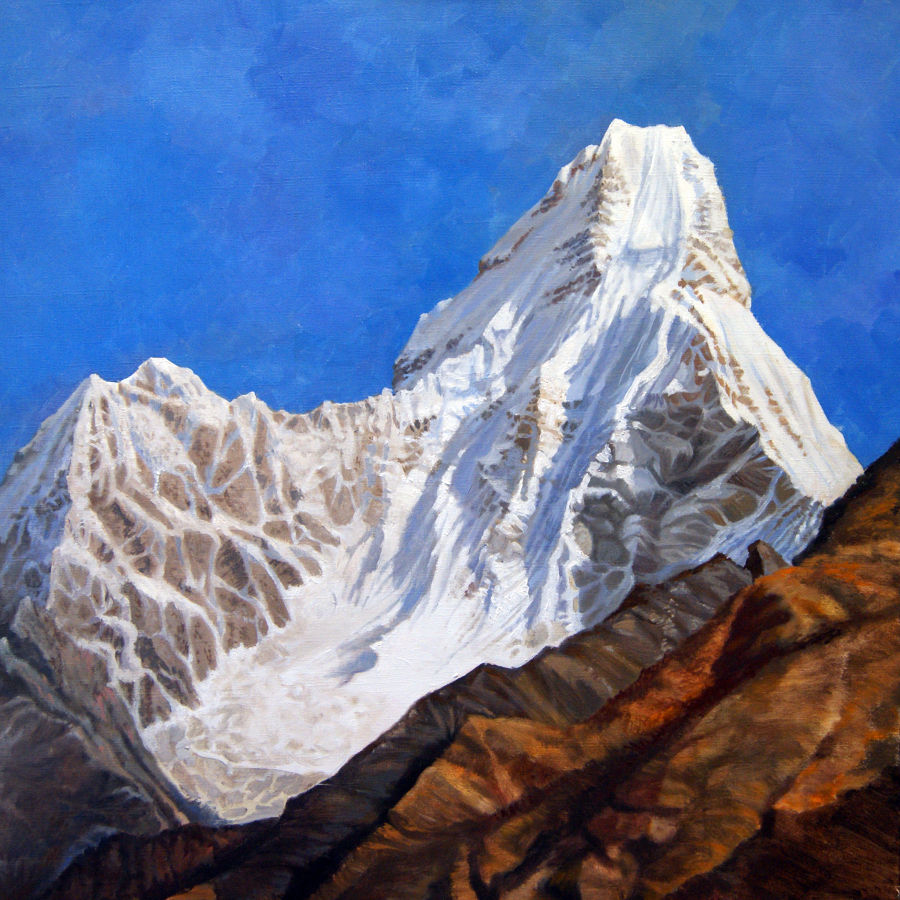 Realism Oil painting Ama Dablam by Alan Albeg