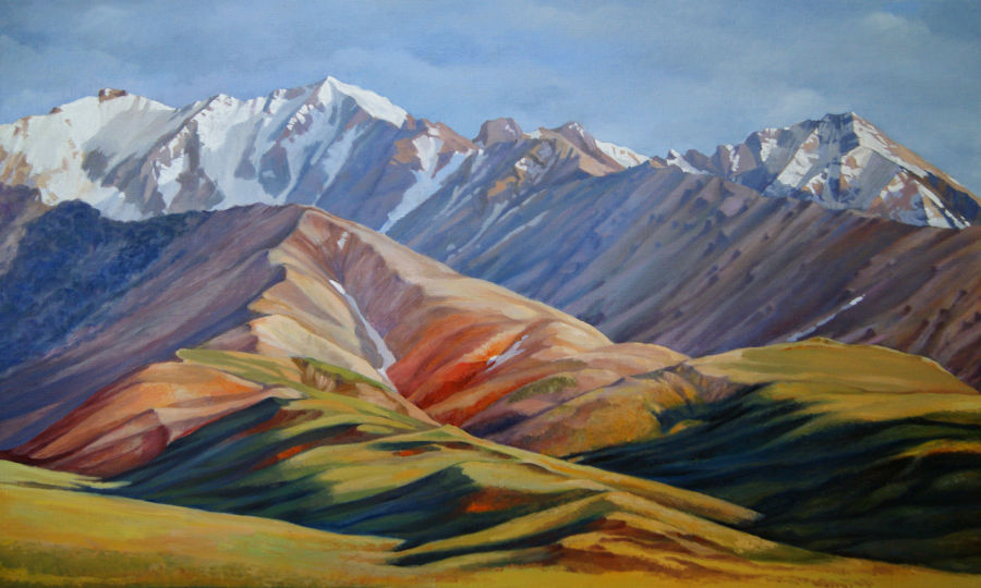 Realism Oil painting Aleutian Range by Alan Albeg