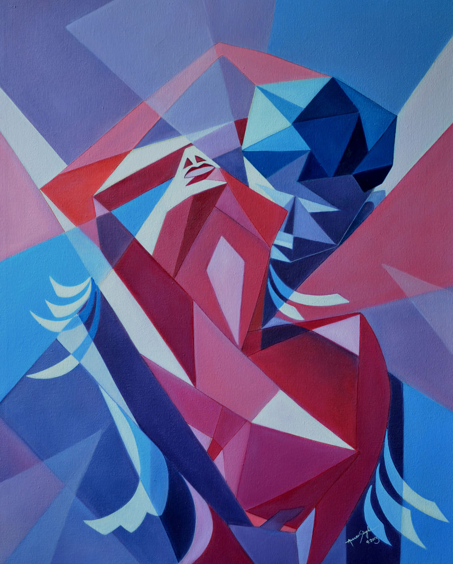 Cubism Oil painting PASSION-2 by Amar Singha