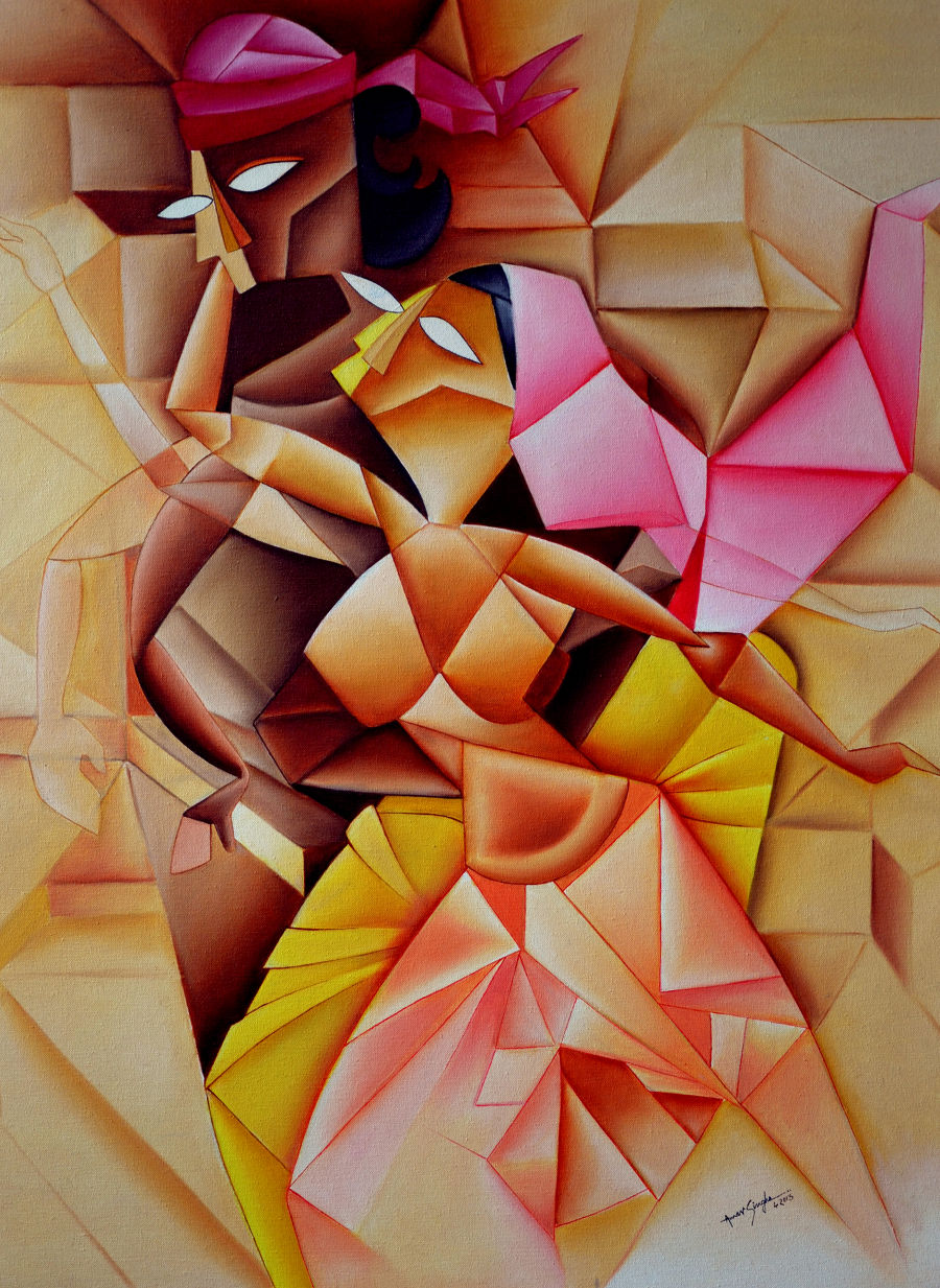 Cubism Oil painting DANCE by Amar Singha