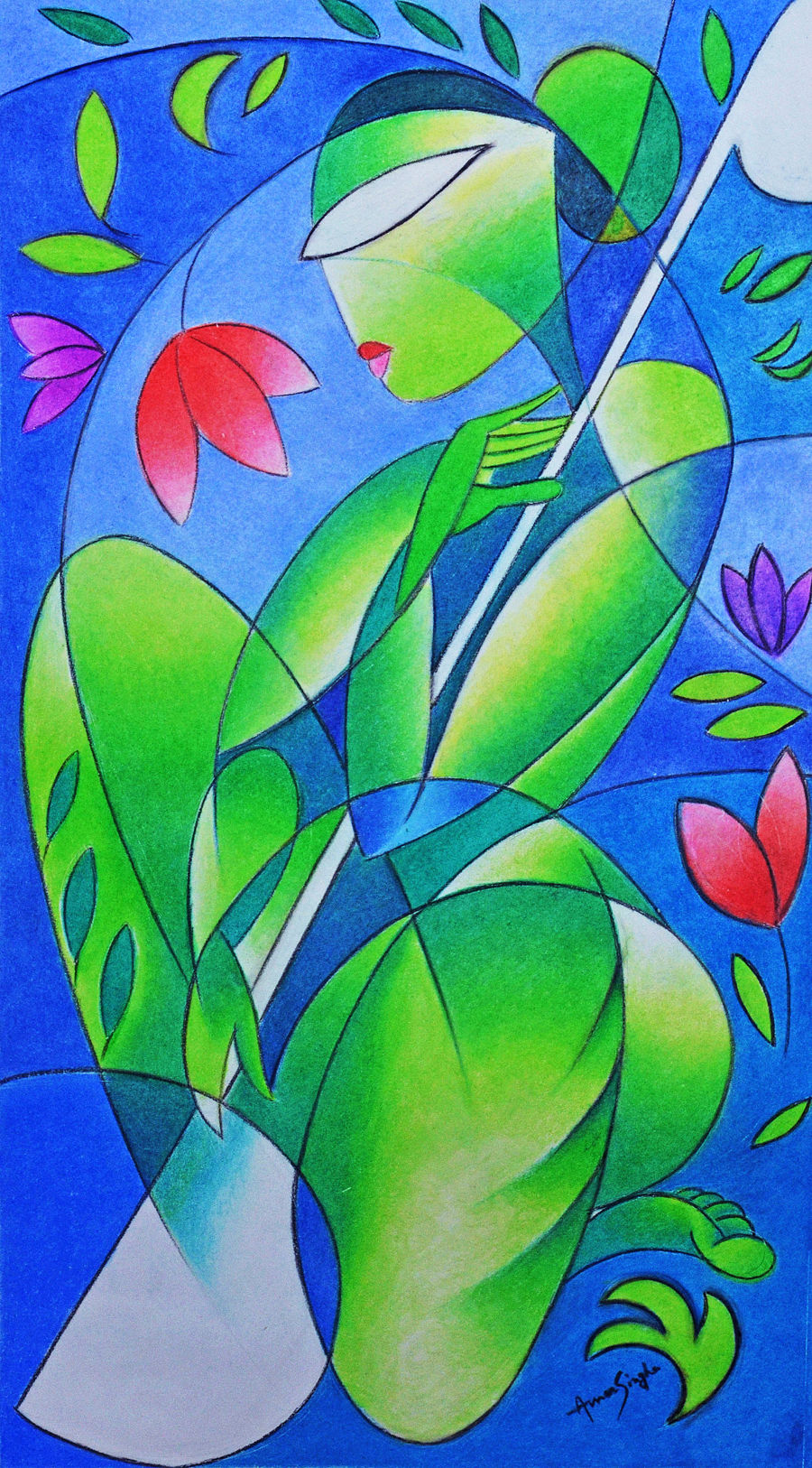 современный пастель живопись Song Of Nature от Amar Singha