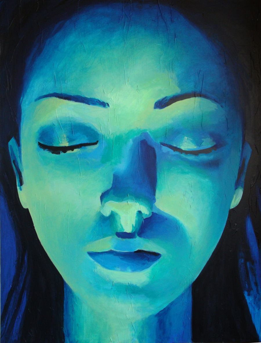 Pop Art Acrylic painting The girl from Ku by Geoffrey Greene