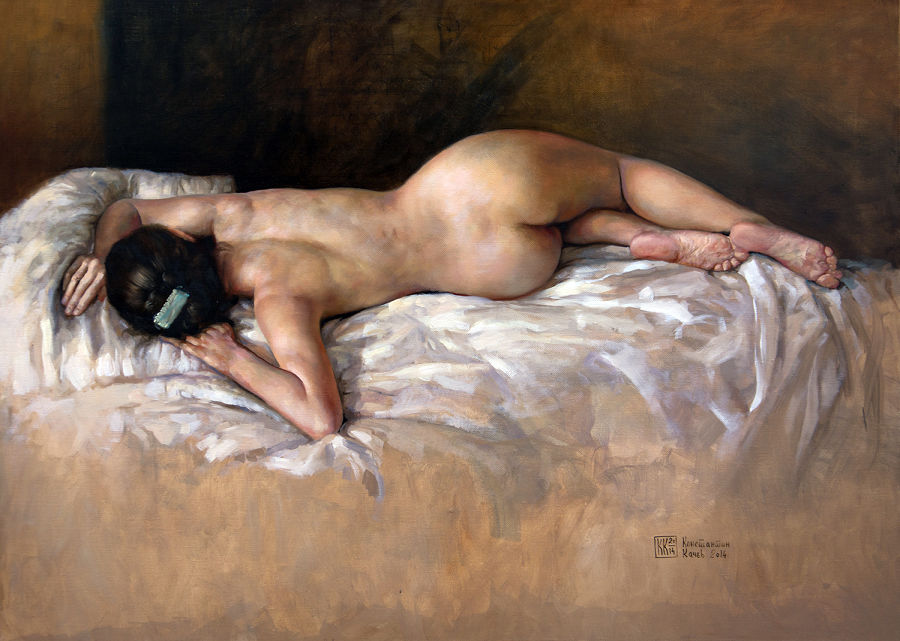современный масло живопись White nude от Konstantin Kachev