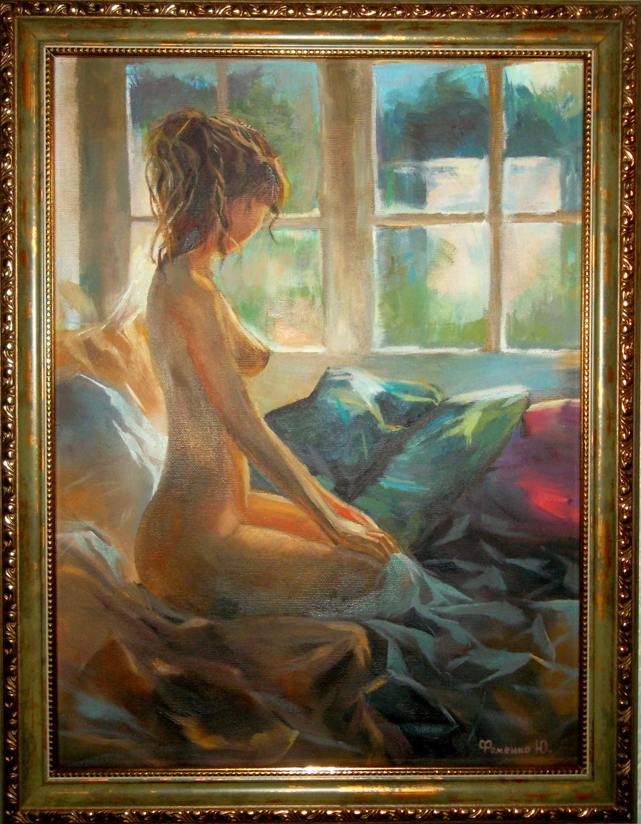 импрессионизм масло живопись The girl at the window от Yuliana Fomenko