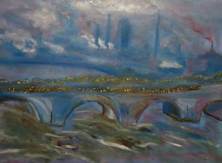 Impressionism  artwork Waterloo Bridge by Alexander Poruchikov