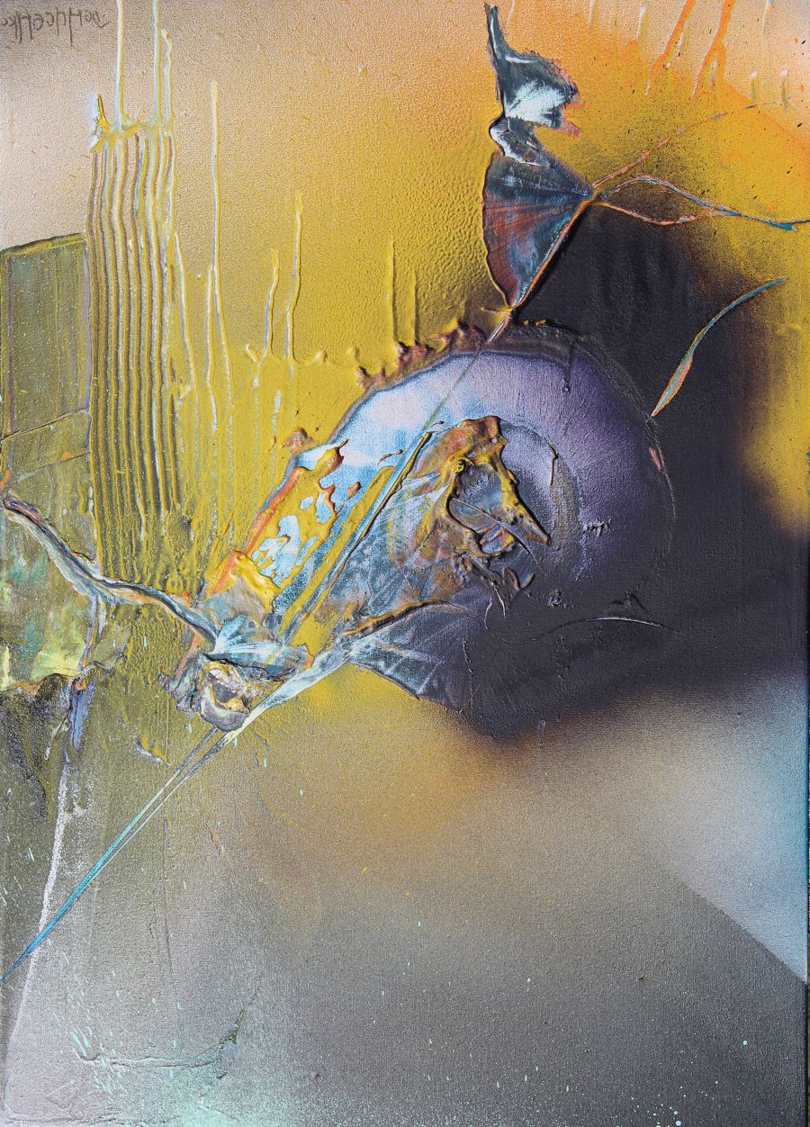 Abstract Spray Paint painting Sphere by Denysenko Maksym