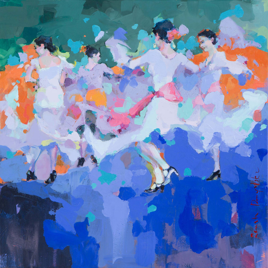абстракция акрил живопись Lake dance от Renata Domagalska