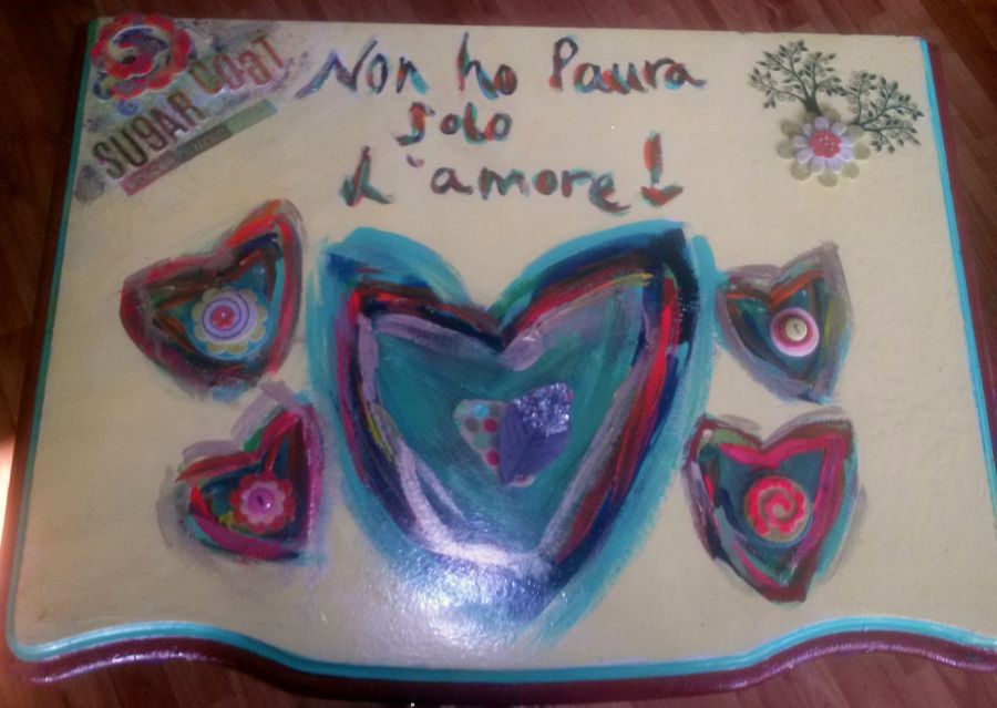 экспрессионизм смешанная техника живопись &quot; Non ho paura , solo a &#39; la amore&quot; I have no fear only love! от Lara Cugno