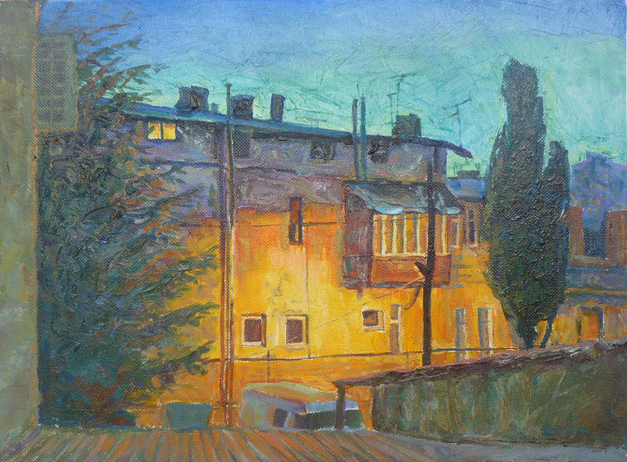 модерн масло живопись Yalta patio от Alyona Yaroshenko