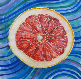 Modern  artwork Grapefruit by Alyona Yaroshenko