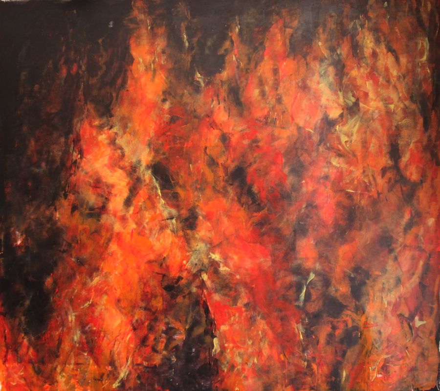 абстракция акрил живопись Fire, Light Source and Heat от Massimo Onnis