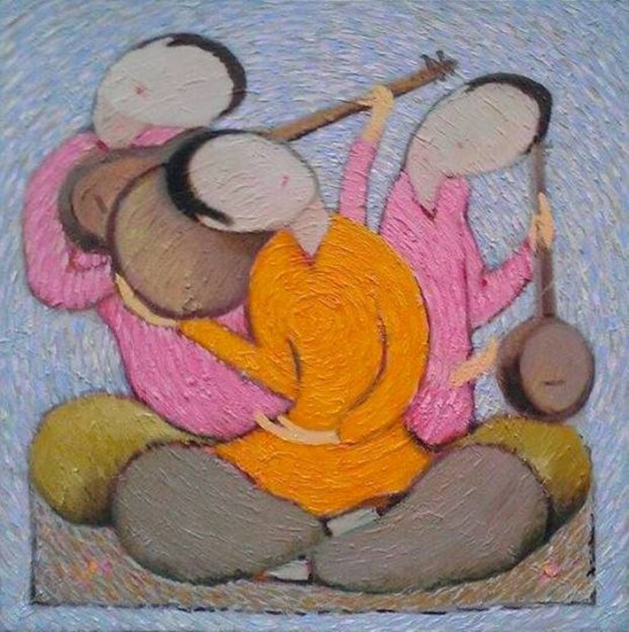 Восточный масло живопись Trio-MUQAM от Sanan Samedov