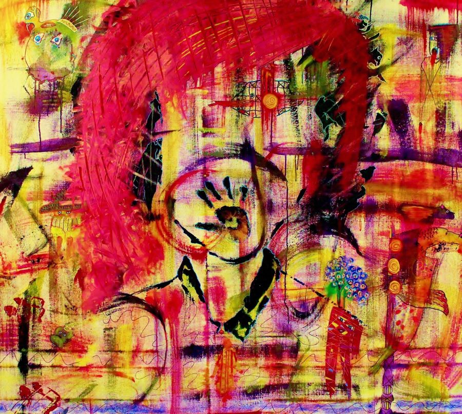 Abst. Expressionism Acrylic painting Beautiful Confusion by Penelope Przekop