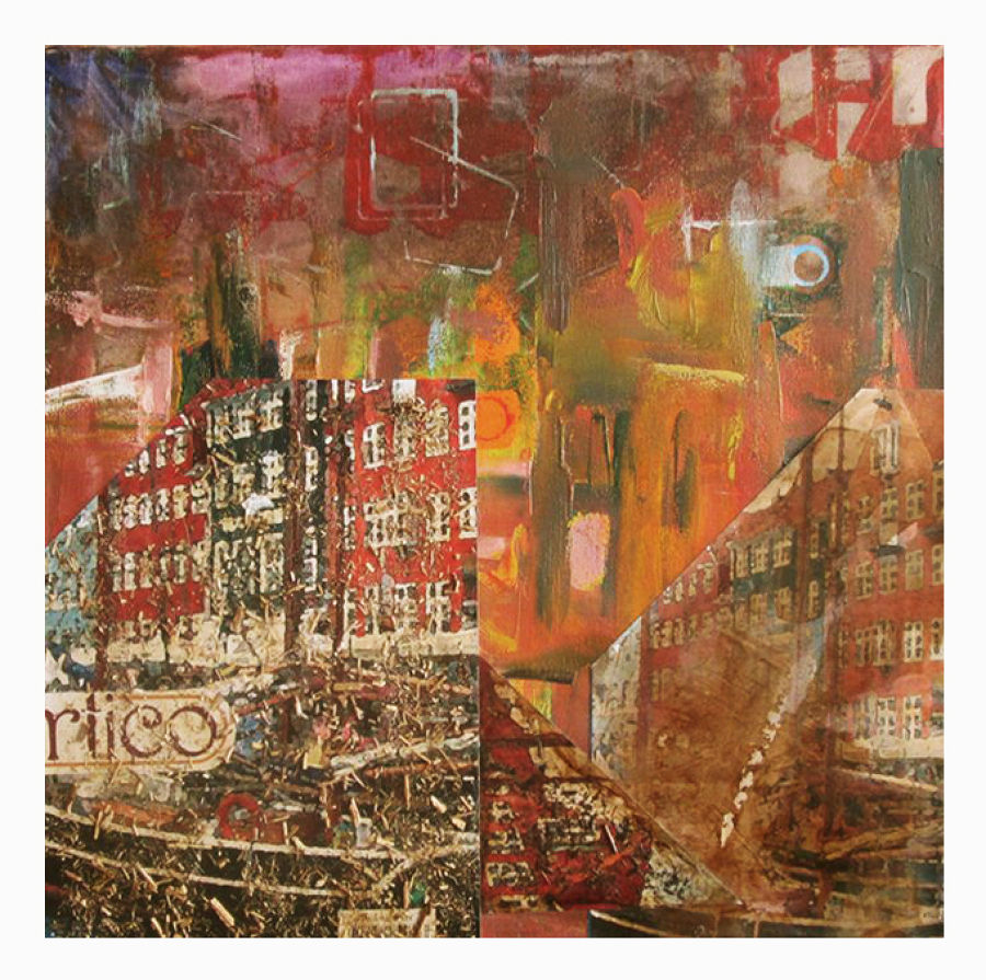 Abst. Expressionism Mixed Media painting Festive city by agektor