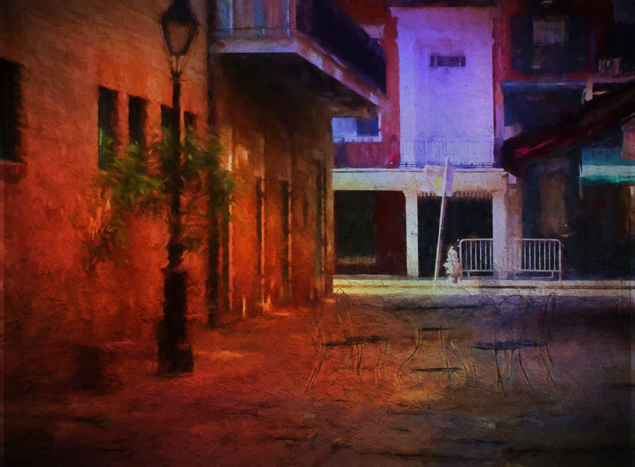 Impressionism Mixed Media painting Outside Cafe by jimo