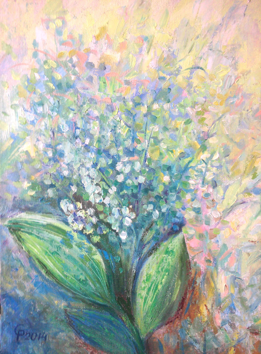 Impressionism Oil painting Spring Flowers by sergienko roman